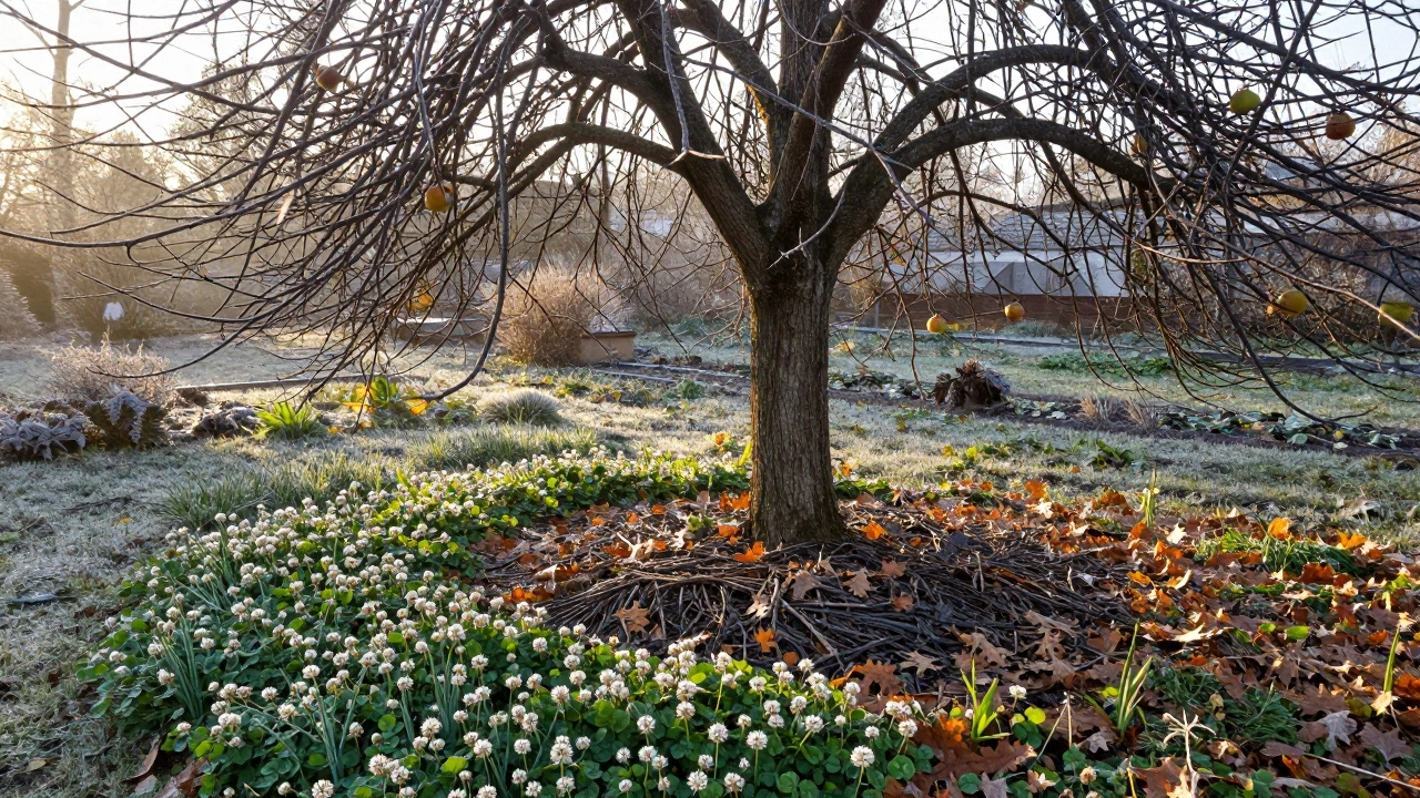 Что посадить в приствольные круги плодовых деревьев: лучшие растения для ухода и защиты